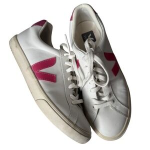 Veja White and Pink Athletic Shoes